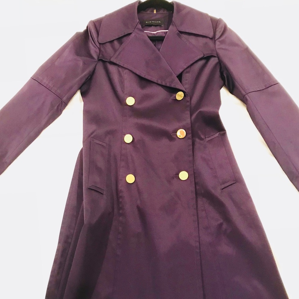 Elie Tahari Sadie Satin Trench Coat